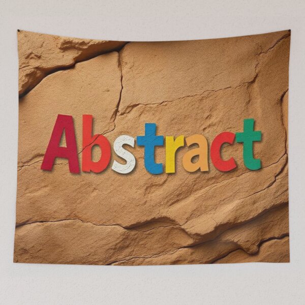 Item preview, Multicolored word ABSTRACT on arid desert landscape designed and sold by RAISC.