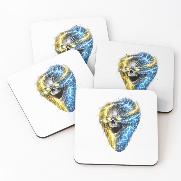 Artikelvorschau, Cyber Skull Electric Split – Neon Lightning Glitch Design entworfen und verkauft von unglaublichGut.