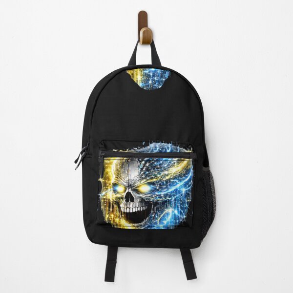 Item preview, Cyber Skull Electric Split – Neon Lightning Glitch Design designed and sold by UnglaublichGut.