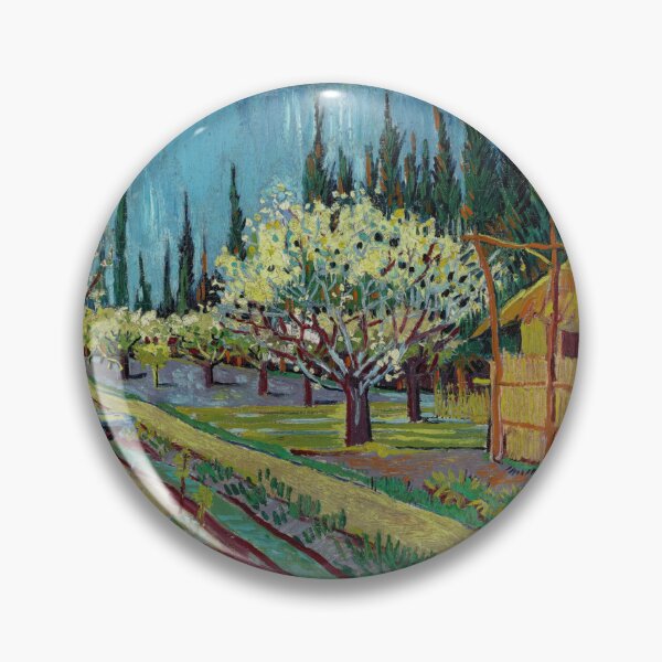 Item preview, Orchard Bordered By Cypresses by Vincent van Gogh: Post Impressionist Wall Art designed and sold by artofuniverse.