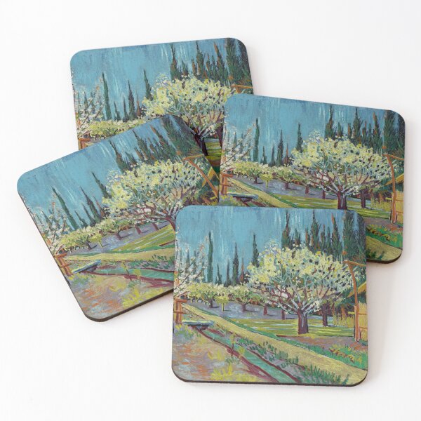 Item preview, Orchard Bordered By Cypresses by Vincent van Gogh: Post Impressionist Wall Art designed and sold by artofuniverse.
