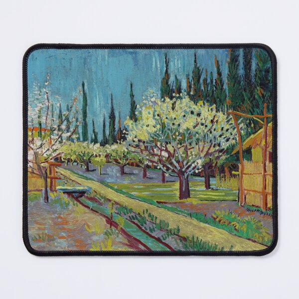 Item preview, Orchard Bordered By Cypresses by Vincent van Gogh: Post Impressionist Wall Art designed and sold by artofuniverse.