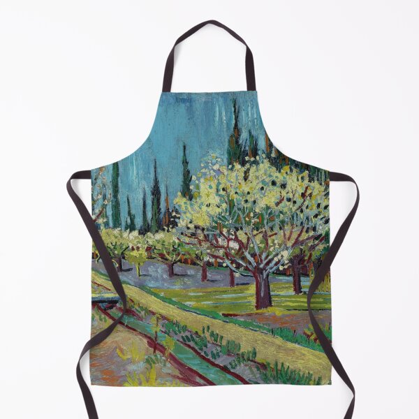 Item preview, Orchard Bordered By Cypresses by Vincent van Gogh: Post Impressionist Wall Art designed and sold by artofuniverse.