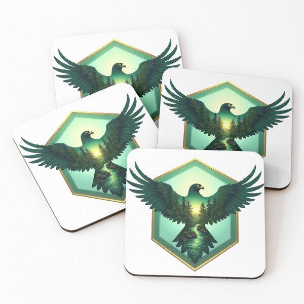 Item preview, Emerald Sky Guardian: Golden River Falcon designed and sold by GreenDreamArt.