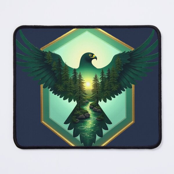 Item preview, Emerald Sky Guardian: Golden River Falcon designed and sold by GreenDreamArt.