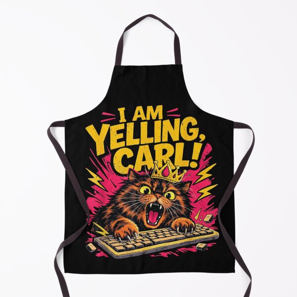 Item preview, I Am Yelling Carl Angry Cat Typing On Keyboard Funny Crown Meme designed and sold by LakenDraphil.