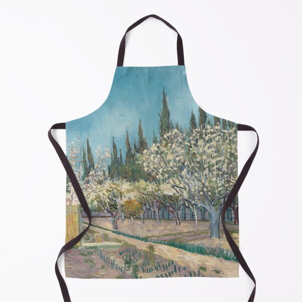 Item preview, Orchard Bordered By Cypresses by Vincent van Gogh: Post Impressionist Print designed and sold by artofuniverse.
