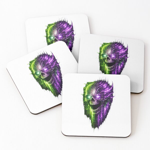 Item preview, Cyber Skull Data Meltdown – Neon Glitch Horror Design designed and sold by UnglaublichGut.