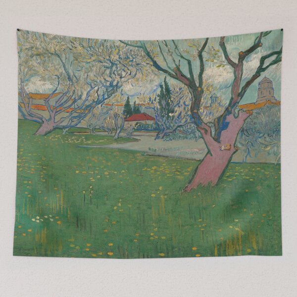 Item preview, Orchards in Blossom View of Arles by Vincent van Gogh: Post Impressionist Print designed and sold by artofuniverse.