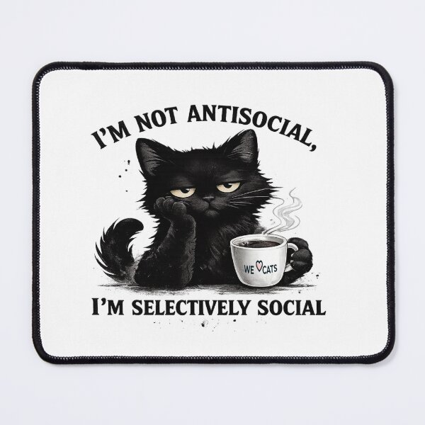 Item preview, Coffee and "Antisocial" Kitty Sticker - Funny Cat Joke designed and sold by WeLoveCatss.