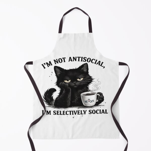 Item preview, Coffee and "Antisocial" Kitty Sticker - Funny Cat Joke designed and sold by WeLoveCatss.