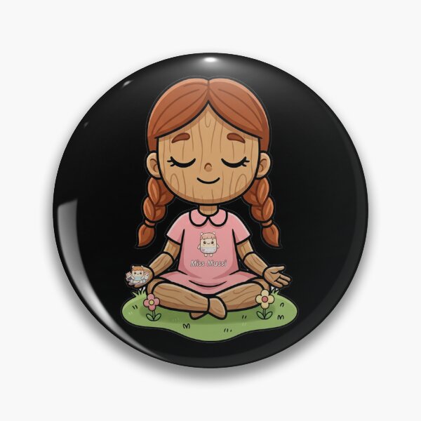 Item preview, MissMassi – Meditating wooden doll on grass with flowers designed and sold by Herzbaumatelier.