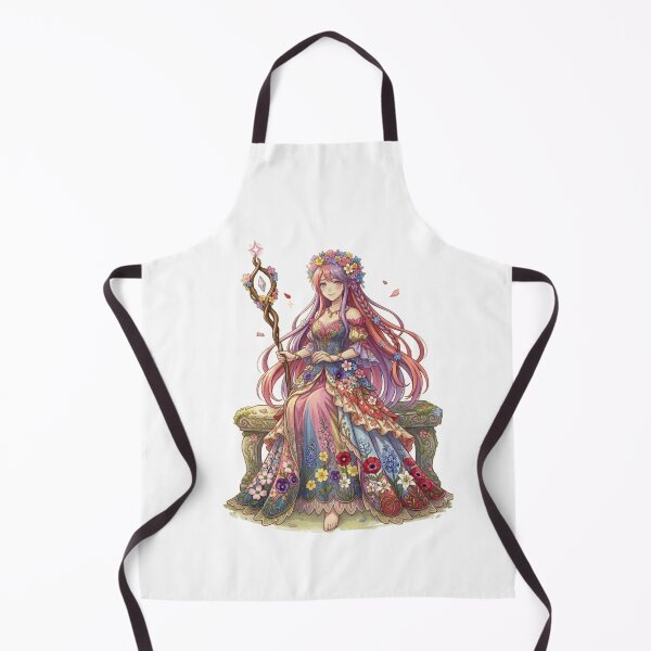 Item preview, Floral Meadow Goddess with Wooden Staff designed and sold by Rehnair.