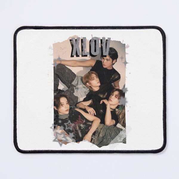 Item preview, Xlov Kpop Boy group K-music south korean Boy group Black and White Collage Digital Art Portrait designed and sold by AJUNICE STUDIO.