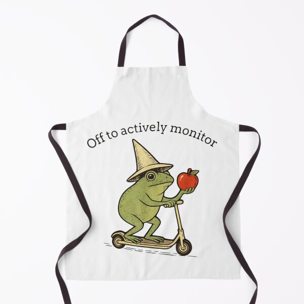 Item preview, Off To Actively Monitor Wizard Frog Riding Scooter With Red Apple Aesthetic designed and sold by DaphoLatara.