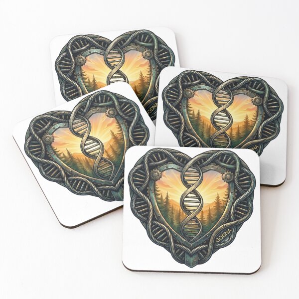Item preview, GODNA Steampunk DNA Heart with Pine Forest Sunrise designed and sold by GODNA.