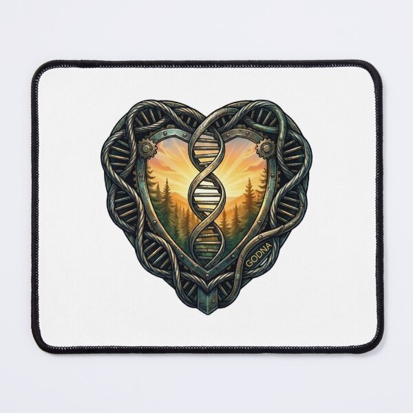 Item preview, GODNA Steampunk DNA Heart with Pine Forest Sunrise designed and sold by GODNA.