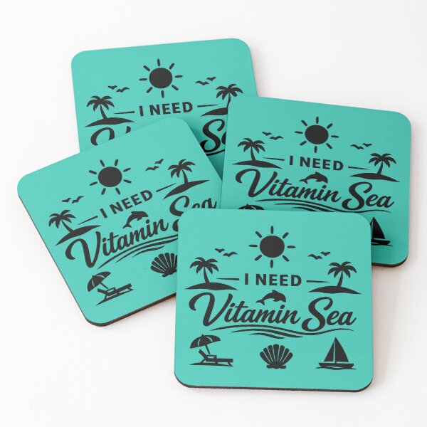 Item preview, I Need Vitamin Sea – Minimalist Beach Silhouette Design, Summer Vacation designed and sold by DesignHouse07.