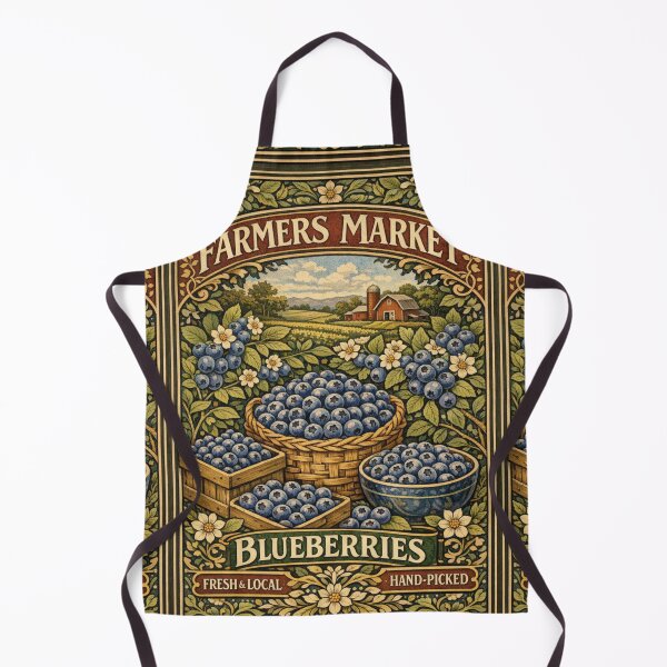 Item preview, Vintage farmers market blueberry poster designed and sold by hollycooper.