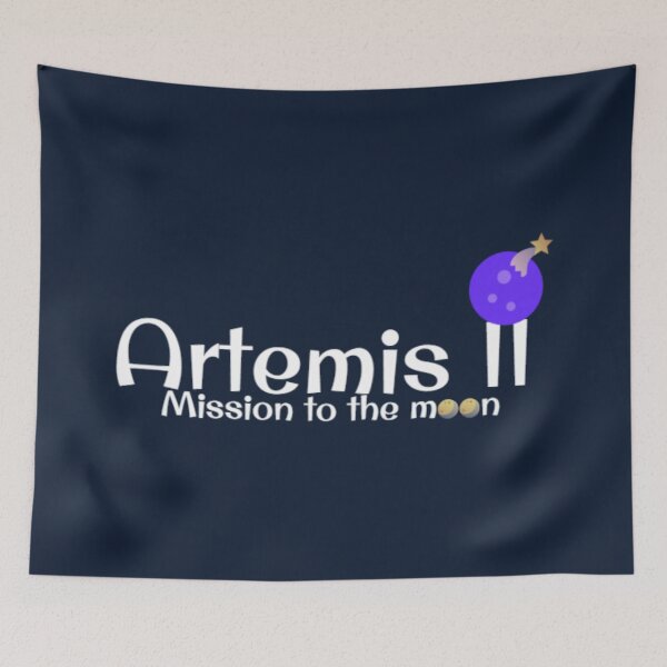 Item preview, Artemis II Lunar Orbit - Minimalist Astronaut Emblem & Crescent designed and sold by Yasmine Mohammed.
