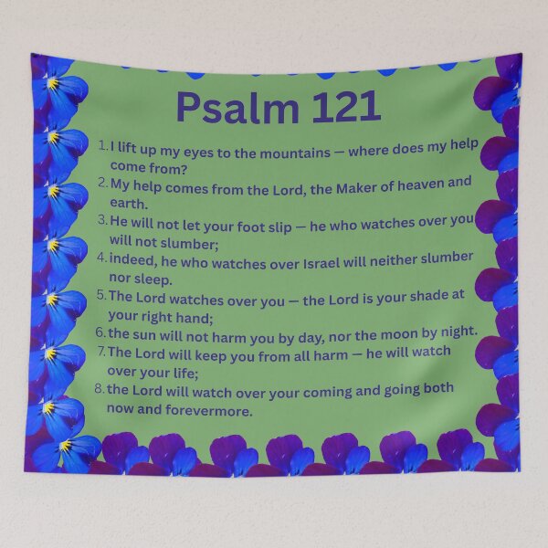 Item preview, Psalm 121 floral print designed and sold by happytraveller1.