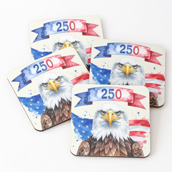 Item preview, 250 years of the USA in watercolor, eagle and flag designed and sold by LiskoDesign.