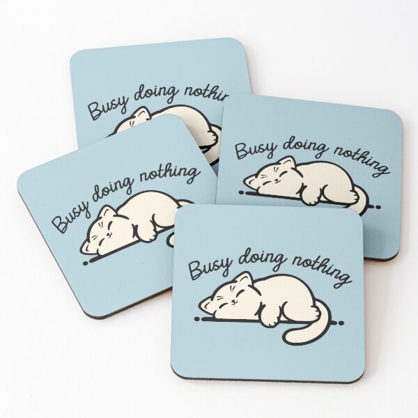 Item preview, Busy Doing Nothing - Cute Kawaii Sleeping Cat designed and sold by NemiMakeit.