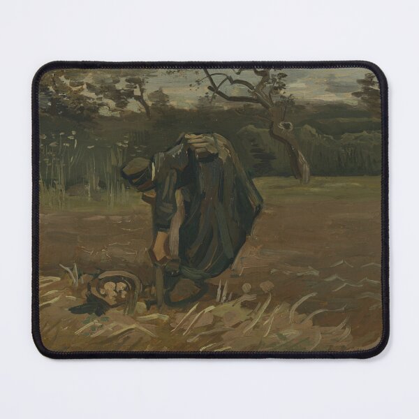 Item preview, Peasant Woman Digging Potatoes by Vincent van Gogh: Rustic Post Impressionist Poster designed and sold by artofuniverse.