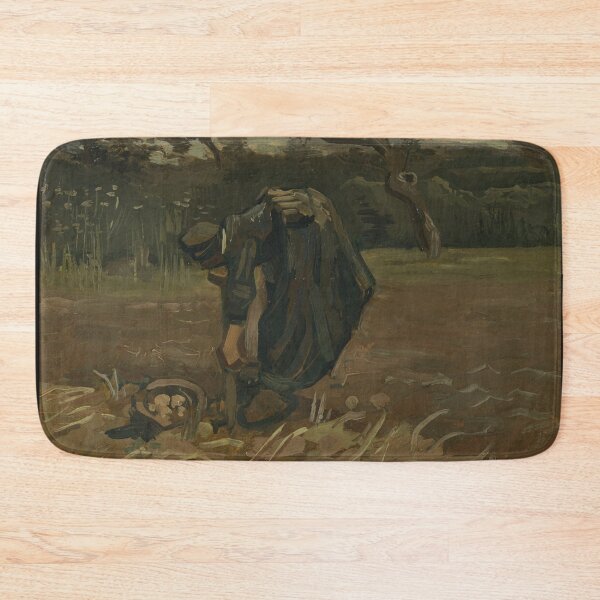Item preview, Peasant Woman Digging Potatoes by Vincent van Gogh: Rustic Post Impressionist Poster designed and sold by artofuniverse.
