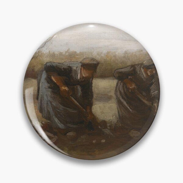 Item preview, Peasant Women Digging Up Potatoes by Vincent van Gogh: Rustic Farmhouse Poster designed and sold by artofuniverse.