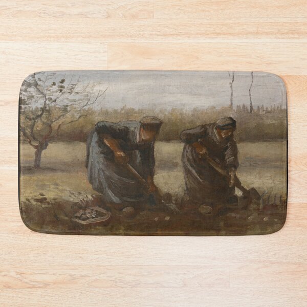Item preview, Peasant Women Digging Up Potatoes by Vincent van Gogh: Rustic Farmhouse Poster designed and sold by artofuniverse.