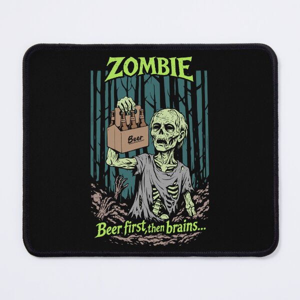 Item preview, Beer First Then Brains - Funny Zombie Drinking Art designed and sold by fabiandesigns88.