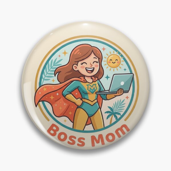 Item preview, Boss mom superhero superheroine Cute Circle Mother Aesthetic Shirt Pastel laptop  cape motherhood is my superpower designed and sold by VISO-art.