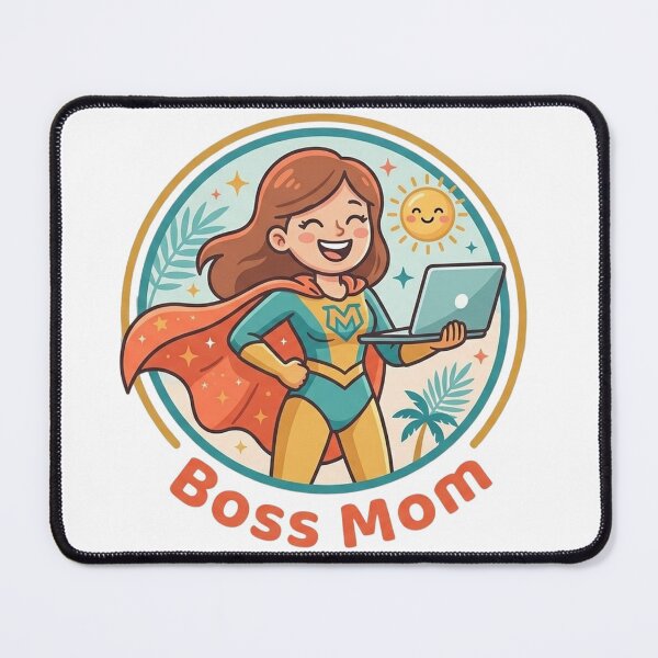 Item preview, Boss mom superhero superheroine Cute Circle Mother Aesthetic Shirt Pastel laptop cape motherhood is my superpower designed and sold by VISO-art.
