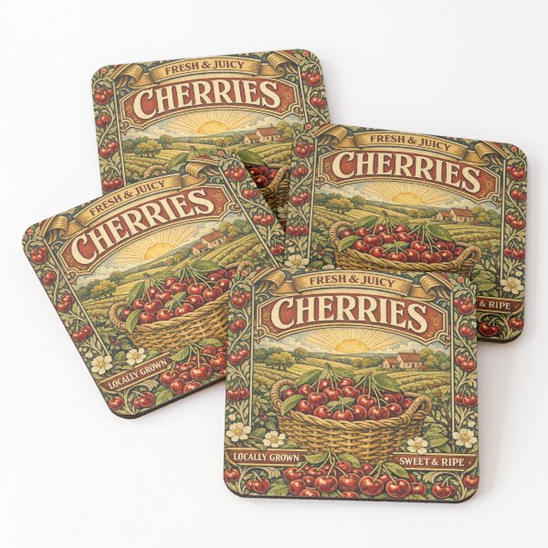 Item preview, Vintage Farmer Market Cherry poster designed and sold by hollycooper.