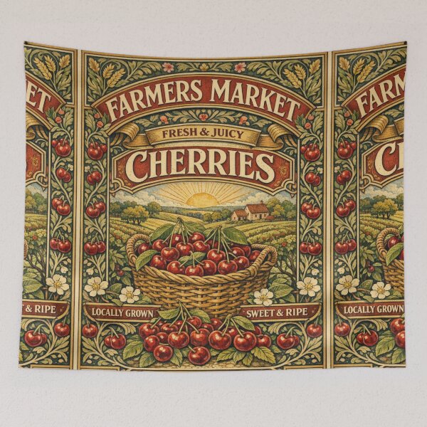Item preview, Vintage Farmer Market Cherry poster designed and sold by hollycooper.