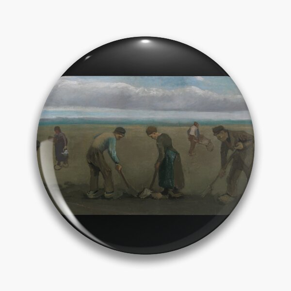 Item preview, Peasants Planting Potatoes by Vincent van Gogh: Rustic Farm Landscape Poster designed and sold by artofuniverse.