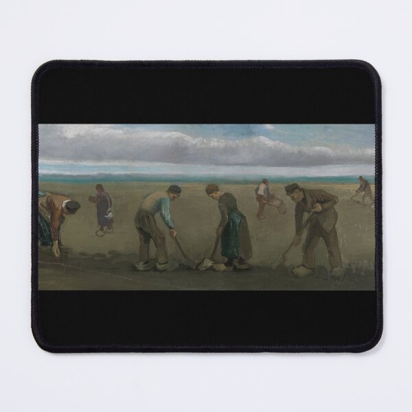 Item preview, Peasants Planting Potatoes by Vincent van Gogh: Rustic Farm Landscape Poster designed and sold by artofuniverse.