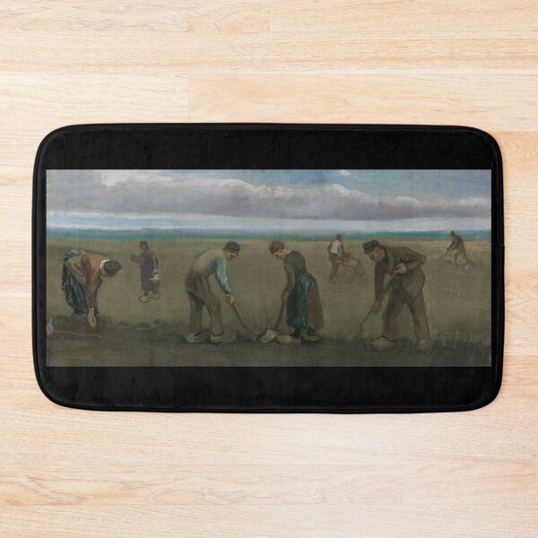 Item preview, Peasants Planting Potatoes by Vincent van Gogh: Rustic Farm Landscape Poster designed and sold by artofuniverse.