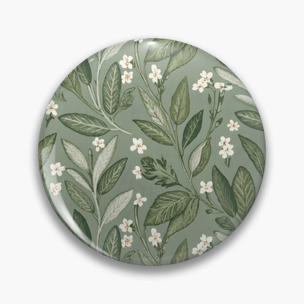 Item preview, Sage Themed Floral Pattern With White Flowers designed and sold by MyTutina.