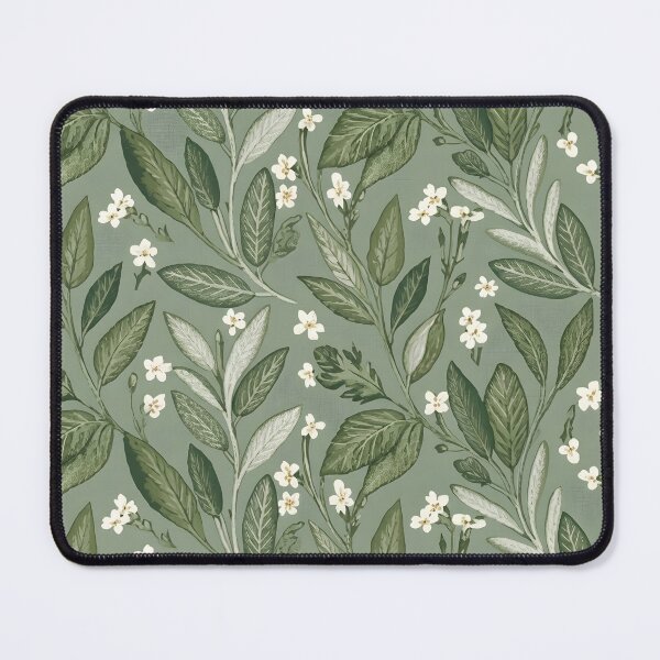 Item preview, Sage Themed Floral Pattern With White Flowers designed and sold by MyTutina.