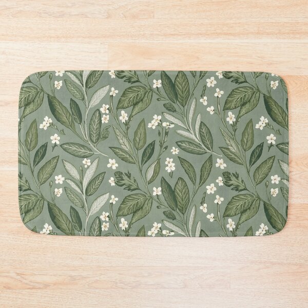 Item preview, Sage Themed Floral Pattern With White Flowers designed and sold by MyTutina.
