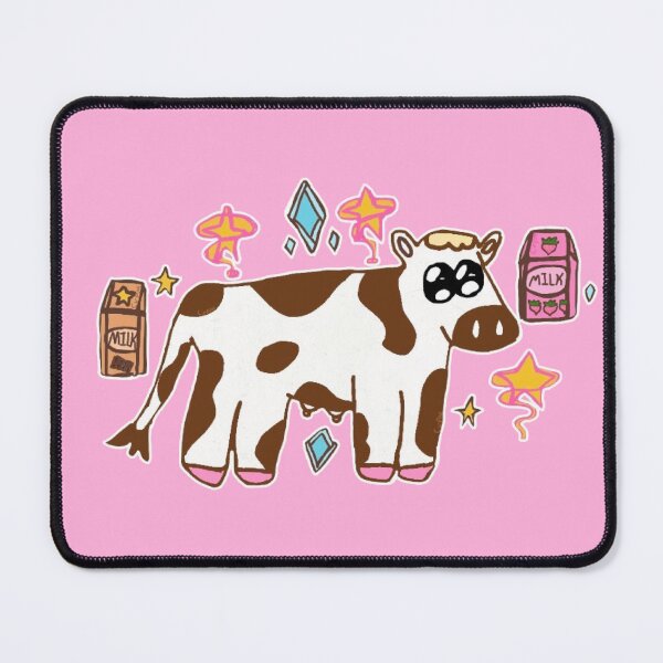 Item preview, Cute Kawaii Cow Strawberry Milk Aesthetic ┃ Pink Cartoon Cow Art designed and sold by Cherry Prism Designs.