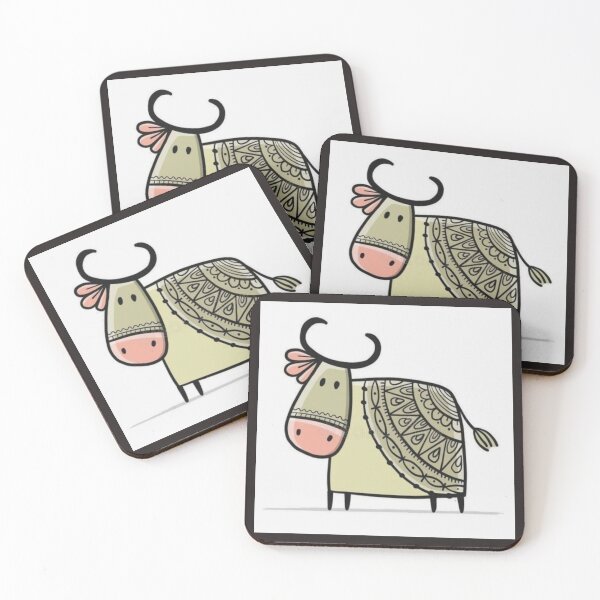 Item preview, Mandala Decorated Cartoon Cow Artwork  designed and sold by NivyasArtistry.