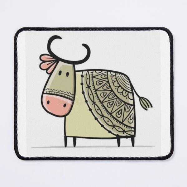 Item preview, Mandala Decorated Cartoon Cow Artwork  designed and sold by NivyasArtistry.