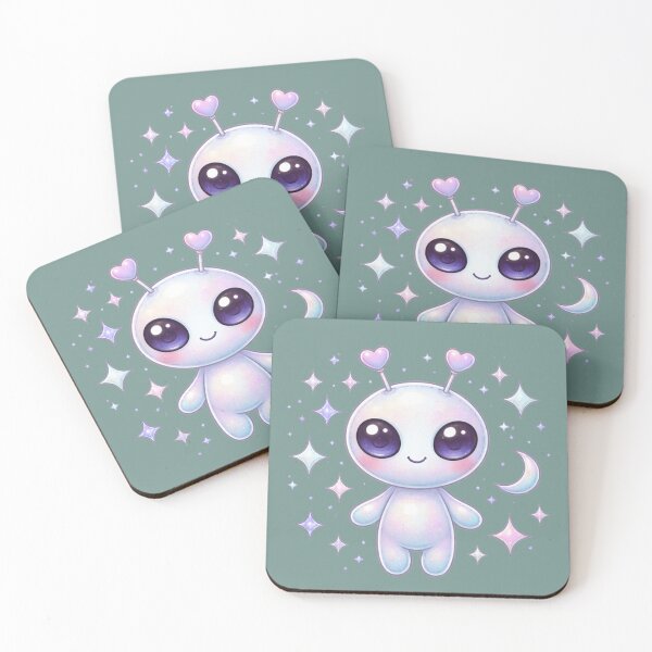 Item preview, Kawaii alien with celestial sparkles designed and sold by graphicbidu.