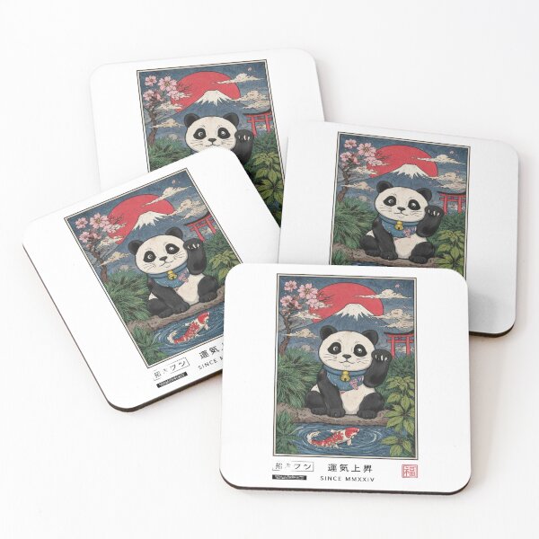 Item preview, Lucky Panda Japanese Art – Vintage Japan Style Cute Panda, Mount Fuji Sakura Aesthetic Design designed and sold by ZenvyraLab.