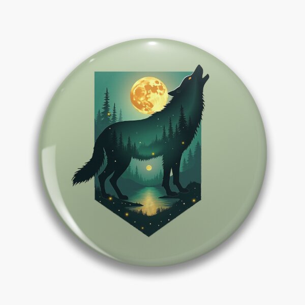 Item preview, Lunar Wolf Guardian: Golden River Geometry designed and sold by GreenDreamArt.