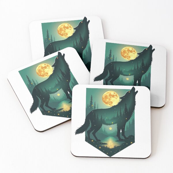 Item preview, Lunar Wolf Guardian: Golden River Geometry designed and sold by GreenDreamArt.