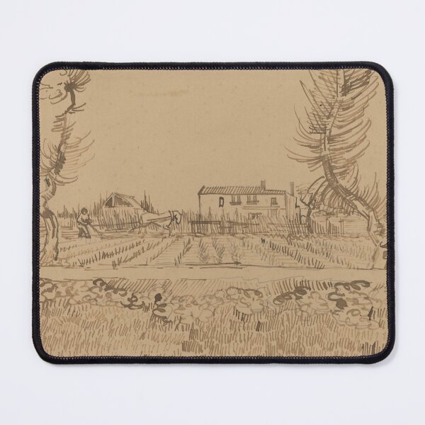 Item preview, Ploughman in the Fields Near Arles by Vincent van Gogh: Sepia Landscape Poster designed and sold by artofuniverse.
